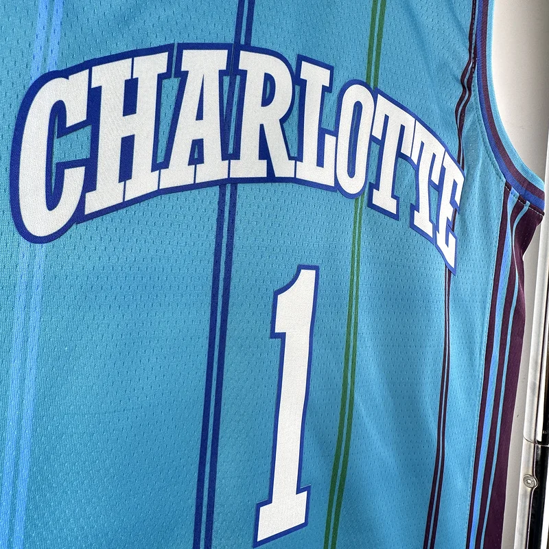 2024  Charlotte Hornets Basketball Jersey   Retro  #1  BALL