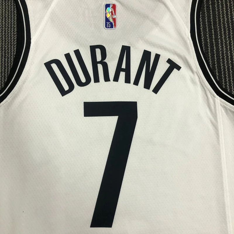 75th anniversary Brooklyn Nets Basketball jersey White #7 DURANT