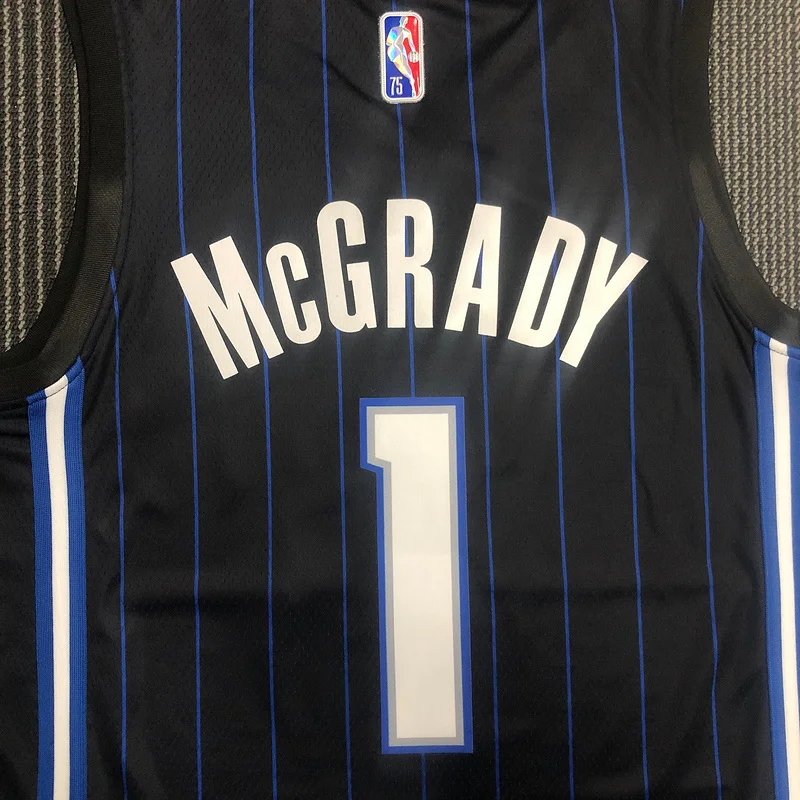 75th anniversary Orlando Magic Basketball Jersey  Black #1 McGrady