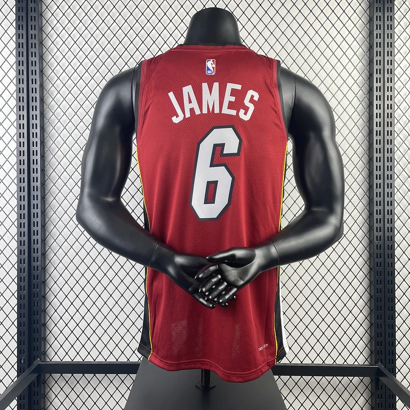 2023 Season NBA Miami Heat basketball jersey trapeze limited #6 JAMES