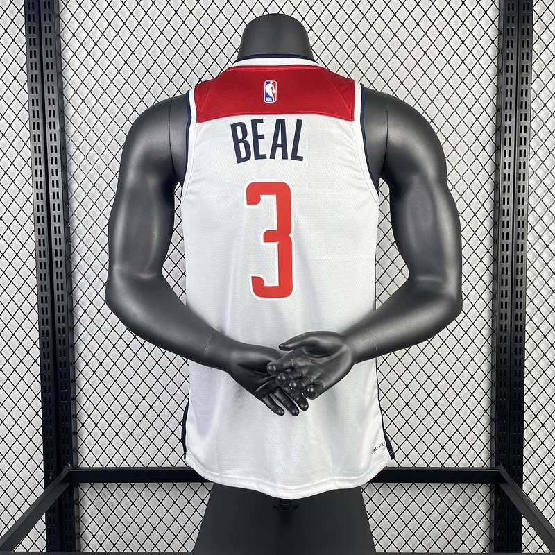 2023  Washington Wizards Basketball Jersey   Home  White  #3    BEAL