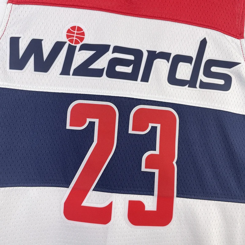 2023  Washington Wizards Basketball Jersey   Home  White  #23    JORDAN