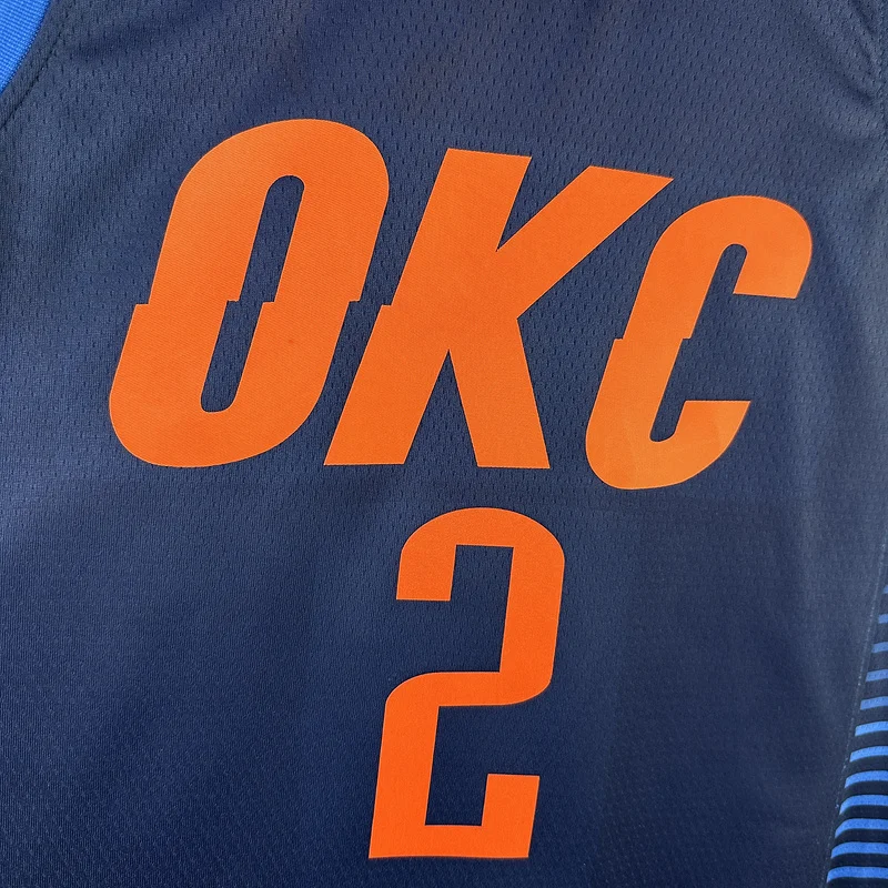 NBA Oklahoma City Thunder Basketball Jersey Blue stripe #2 GILGEOUS ALEXANDER