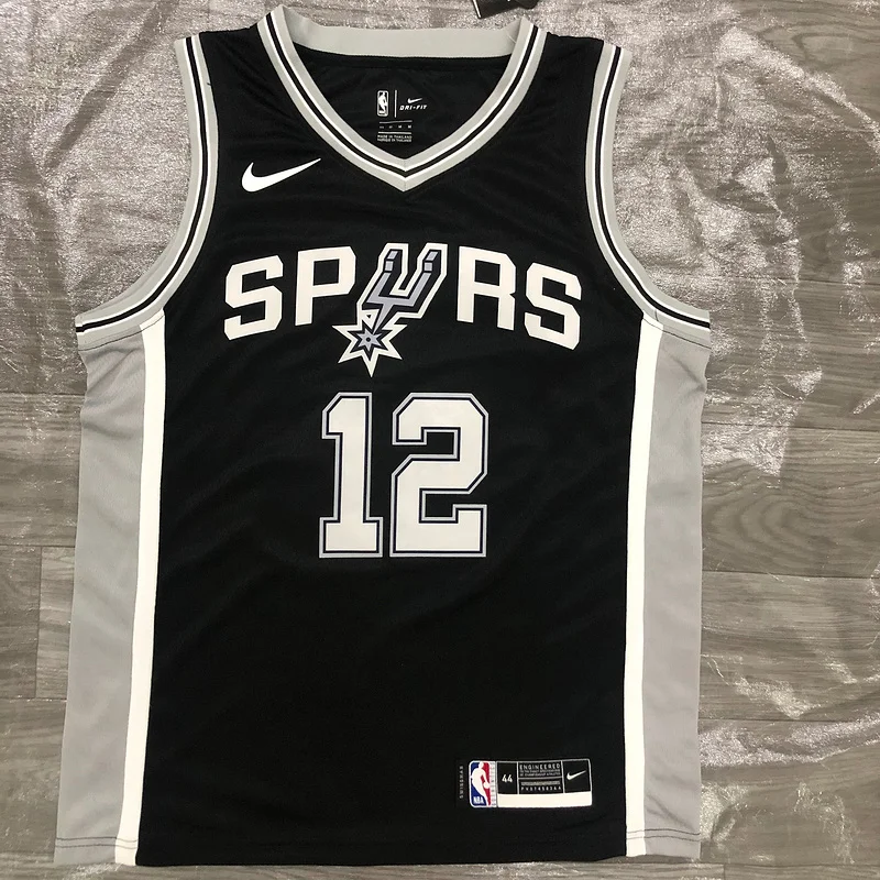 San Antonio Spurs Basketball Jersey Black #12 ALDRIDGE