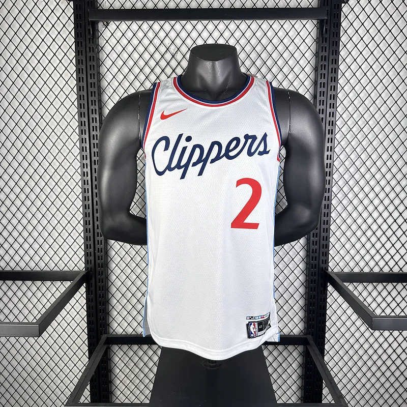 2025 Season  NBA Los Angeles Clippers Basketball jersey   Home   White  #2   LEONARD