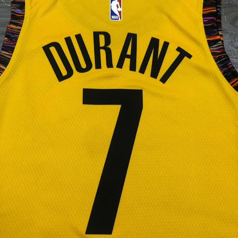 Brooklyn Nets Basketball jersey Commemorative Edition Yellow Camouflage #7 DURANT