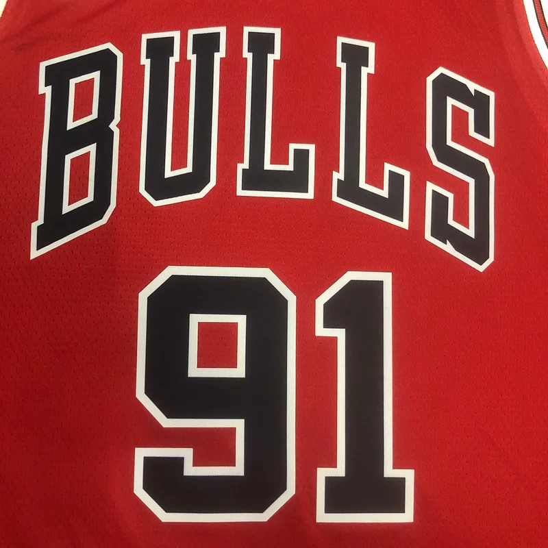 2023 Season NBA Chicago Bulls Basketball jersey red #91 RODMAN