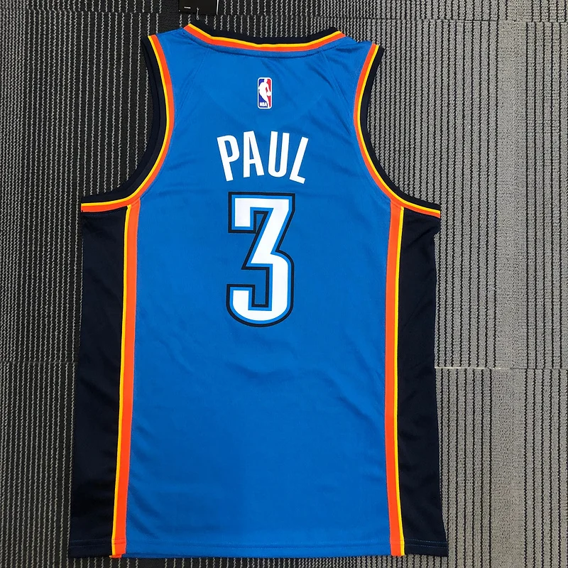 NBA Oklahoma City Thunder Basketball Jersey Blue #3 PAUL