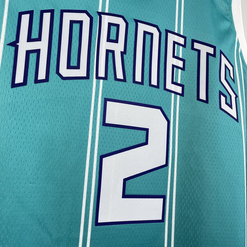 2023  Charlotte Hornets Basketball Jersey   Aawy  Blue  #2  BALL