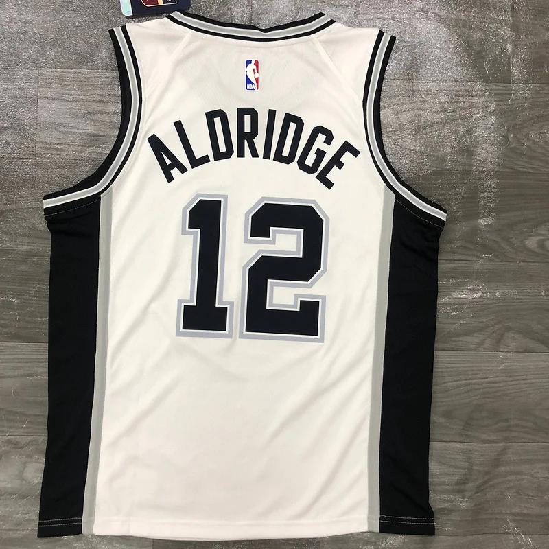 San Antonio Spurs Basketball Jersey White #12 ALDRIDGE