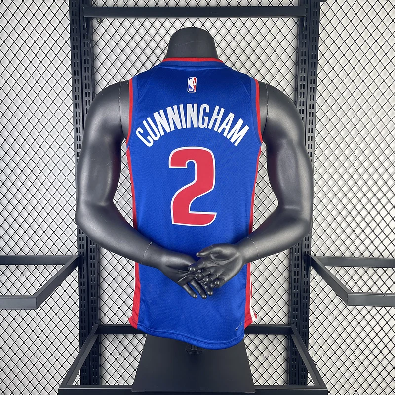 2023 Detroit Pistons Basketball Jersey Aawy Blue #2 CUNNINGHAM