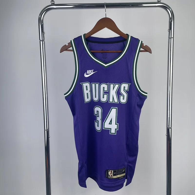 2023 Season NBA Milwaukee Bucks Basketball jersey Retro #34 Antetokounmpo