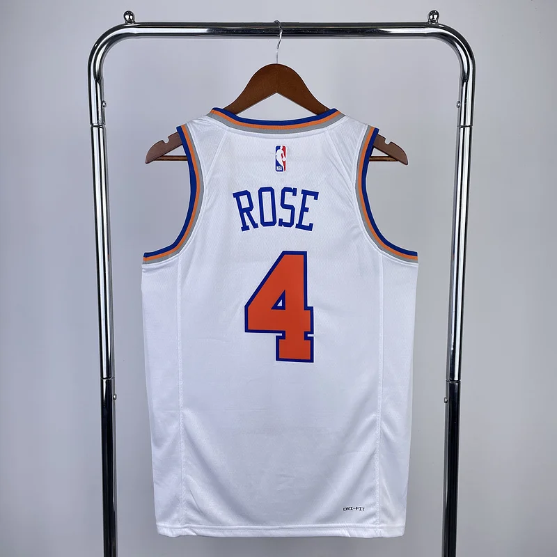 2023 New York Knicks Basketball Jersey White #4 ROSE