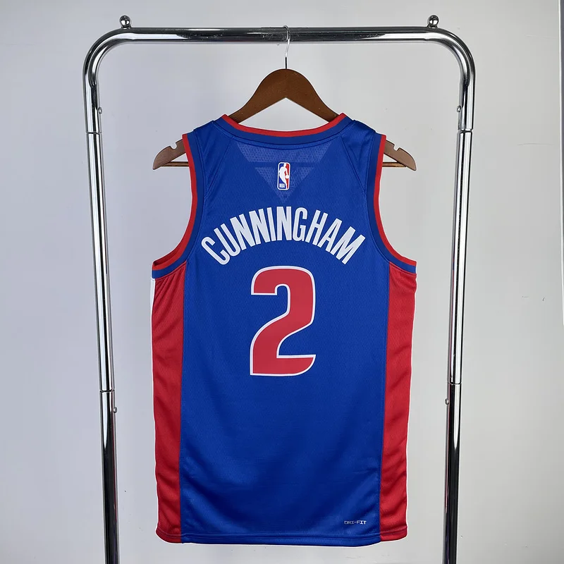 2023 Detroit Pistons Basketball Jersey Aawy Blue #2 CUNNINGHAM