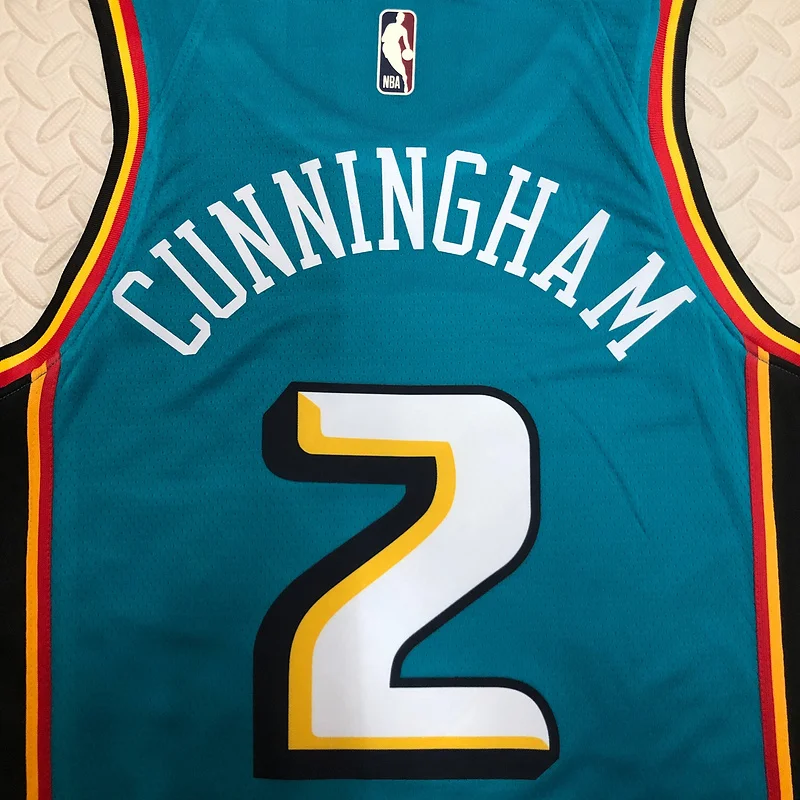 2023 Detroit Pistons Basketball Jersey Retro #2 CUNNINGHAM