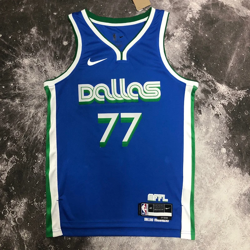 2023 Season NBA Dallas Mavericks basketball jersey city version #77 DONCIC