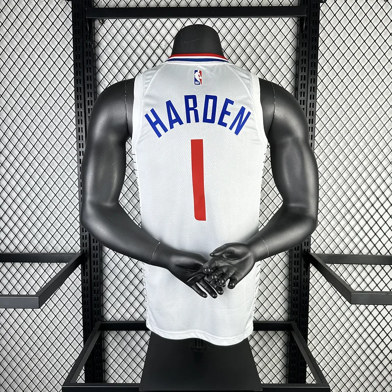 2023 Season   NBA Los Angeles Clippers Basketball jersey   Home   White  #1    HARDEN