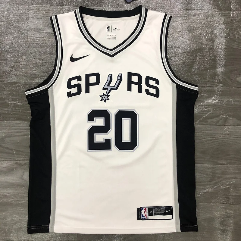 San Antonio Spurs Basketball Jersey White #20 GINOBILI