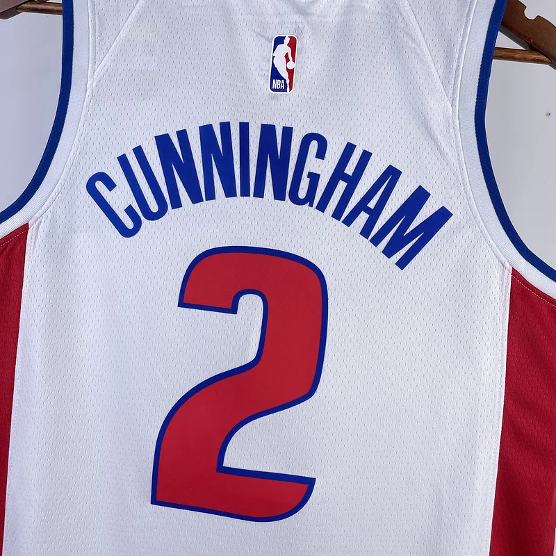 2023 Detroit Pistons Basketball Jersey White #2 CUNNINGHAM