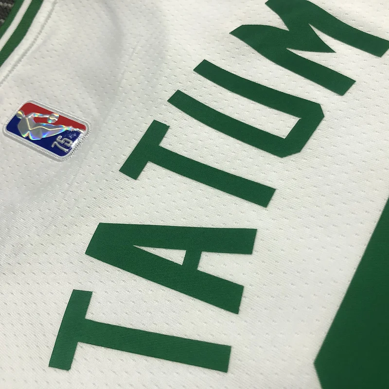 75th anniversary NBA Boston Celtics Basketball Jersey White #0 TATUM