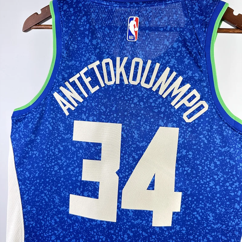 2024 Season NBA Milwaukee Bucks Basketball jersey city version #34 Antetokounmpo