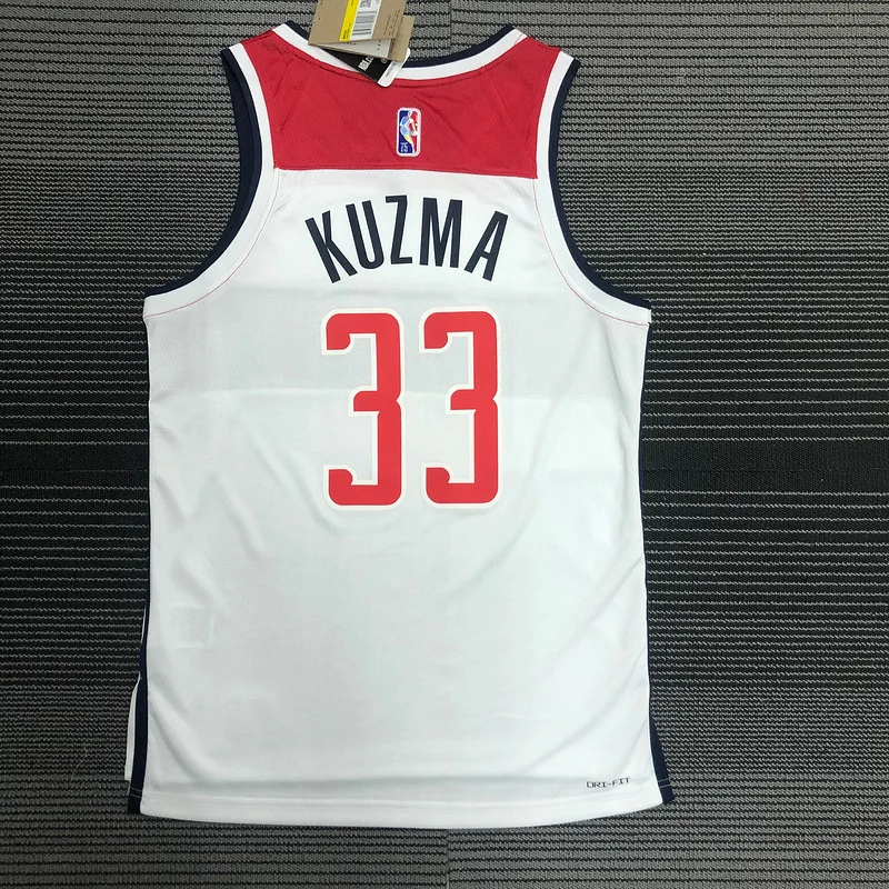 75th anniversary Washington Wizards Basketball Jersey White #33 KUZMA