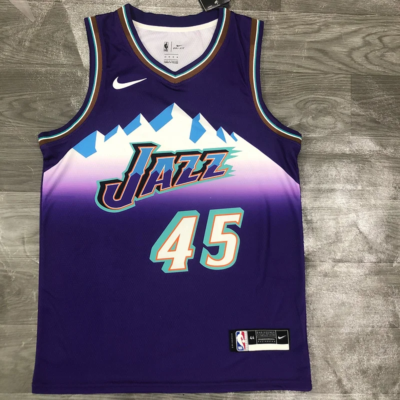 Utah Jazz Basketball Jersey Retro Purple #45 MITCHELL