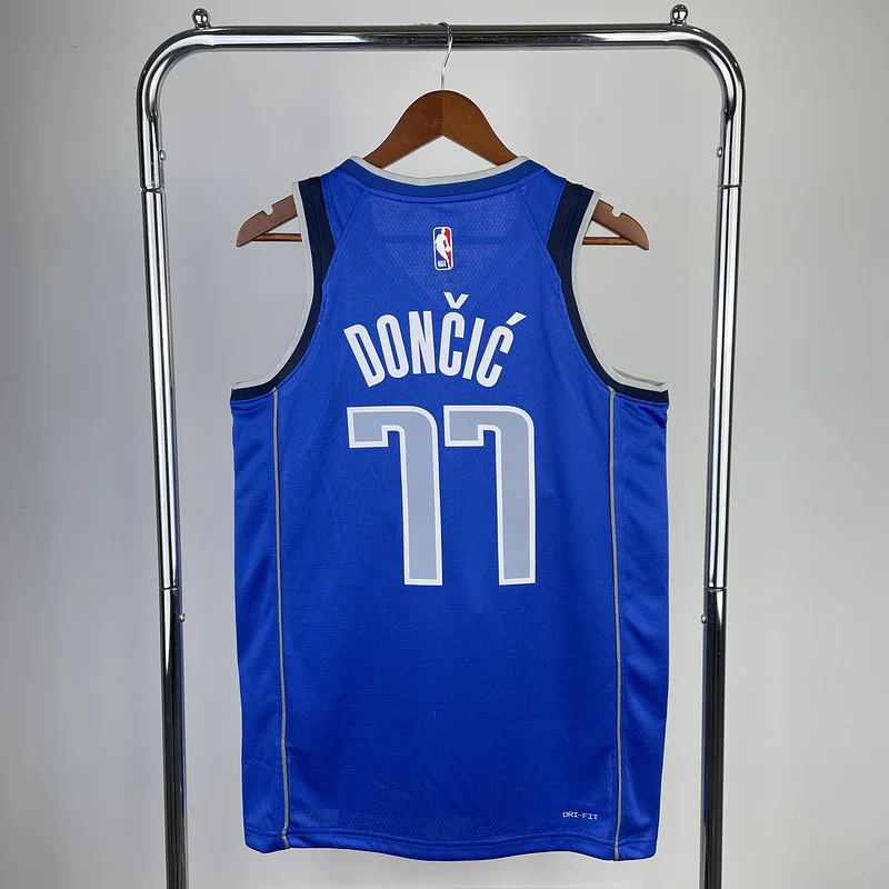 2023 Season NBA Dallas Mavericks basketball jersey Blue #77 DONCIC