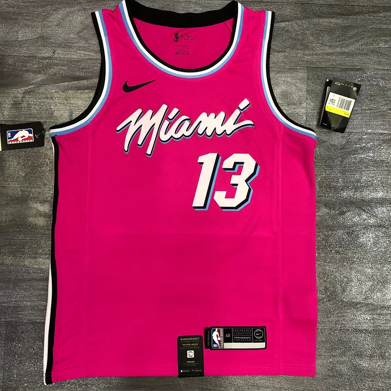 NBA Miami Heat basketball jersey round neck Pink #13 ADEBAYO