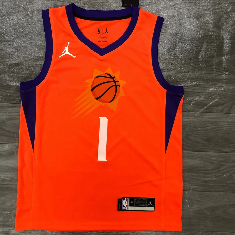 2021 Season NBA Phoenix Suns Basketball jersey Jordan theme Orange #1 BOOKER