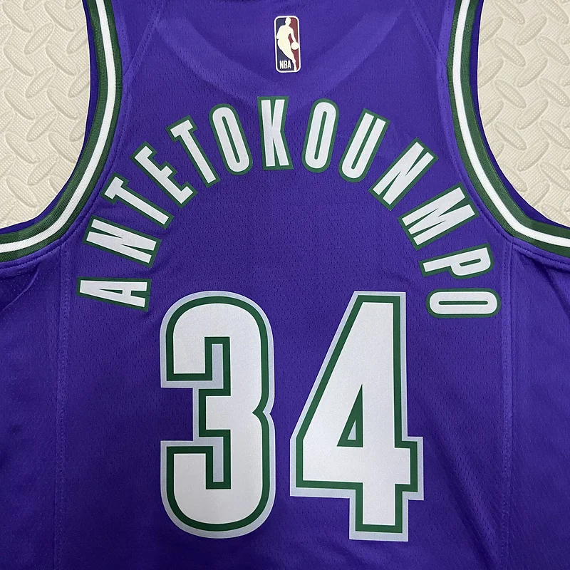 2023 Season NBA Milwaukee Bucks Basketball jersey Retro #34 Antetokounmpo