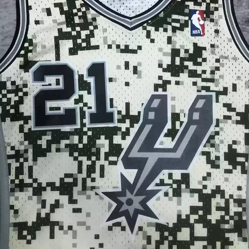 Mitchell Ness Hot Print Retro San Antonio Spurs Basketball Jersey 2013 2014 camouflage #21 DUNCAN