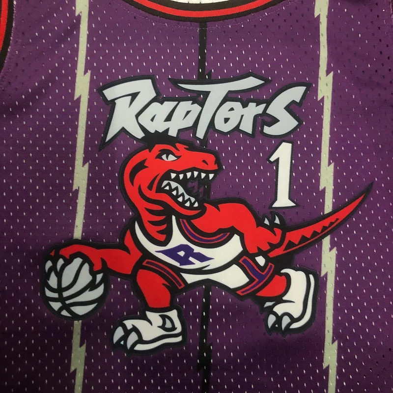 Mitchell Ness Women Retro NBA Toronto Raptors Basketball Jersey Purple #1 McGrady