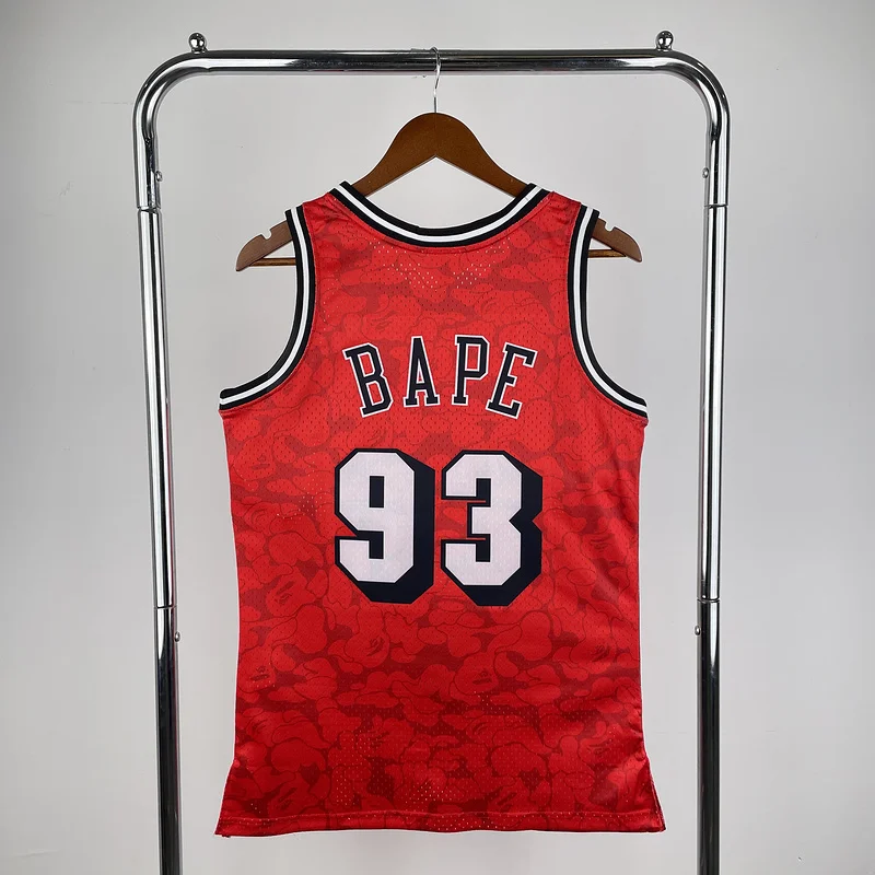 BAPE×M&N Co-branded NBA Miami Heat basketball jersey red 9 #3