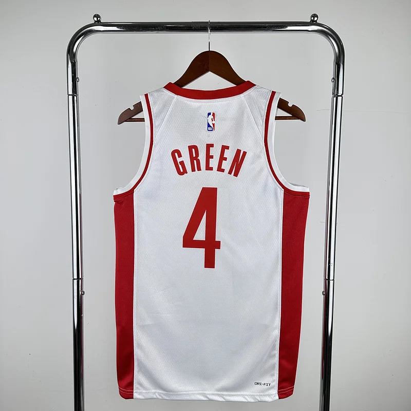 2023 Houston Rockets Basketball Jersey Home White #4 GREEN