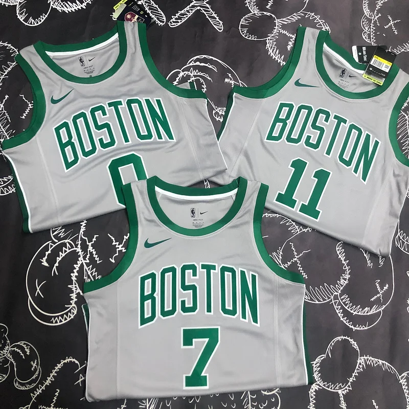 NBA Boston Celtics Basketball Jersey Gray #7 BROWN