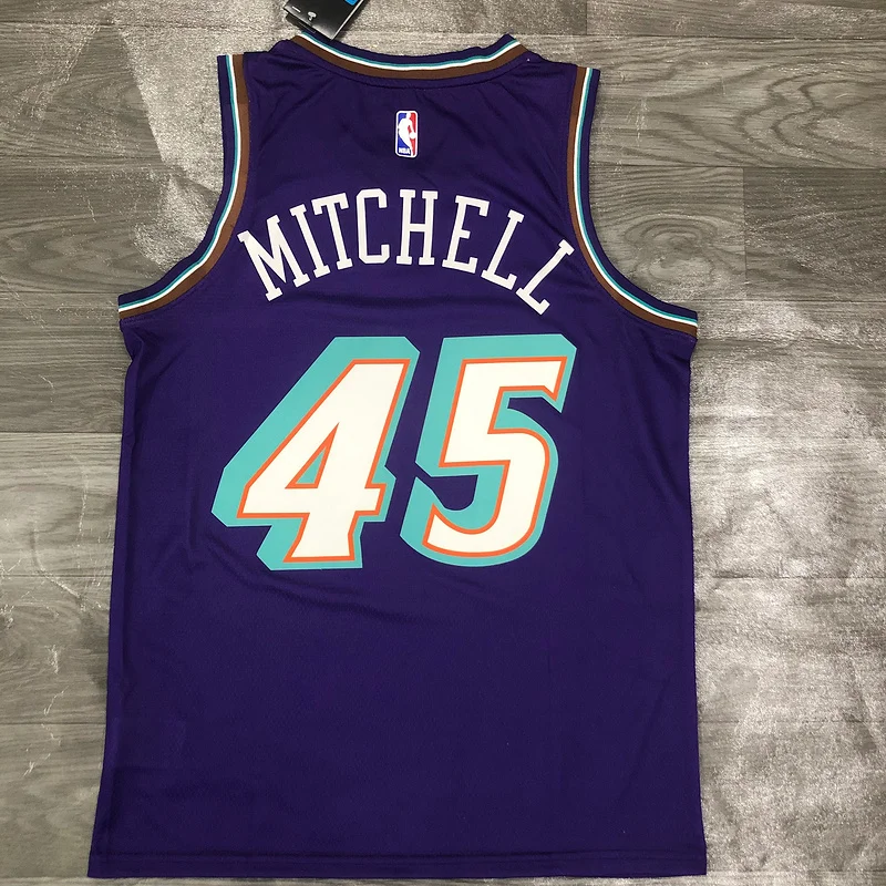 Utah Jazz Basketball Jersey Retro Purple #45 MITCHELL