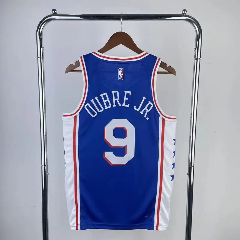 2023 Season NBA Philadelphia 76ers Basketball Jersey Away Blue #9 OUBRE JR