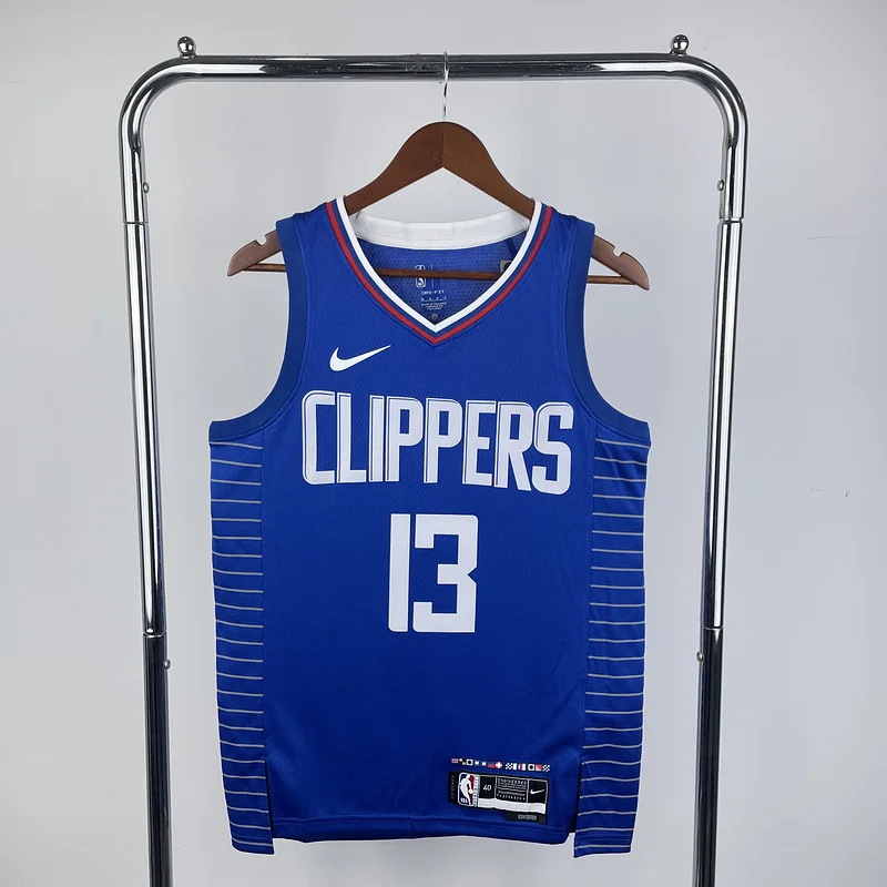 2023 Season   NBA Los Angeles Clippers Basketball jersey   Aawy   Blue  #13   GEORGE