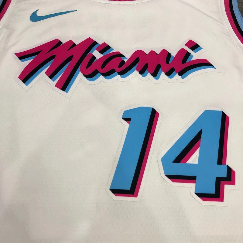 NBA Miami Heat basketball jersey round neck White #14 HERRO