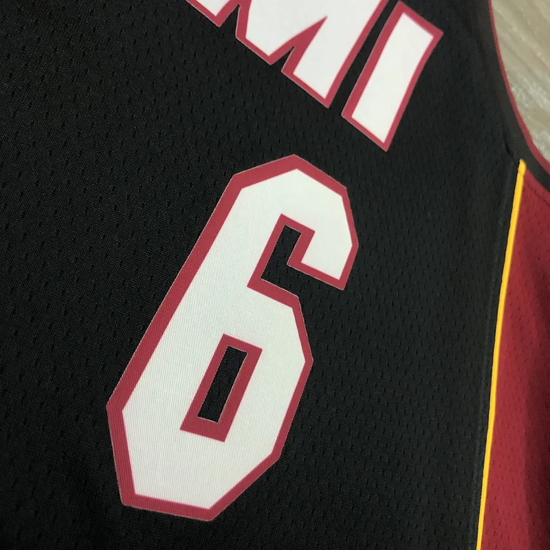 NBA Miami Heat basketball jersey V-neck Black #6 JAMES