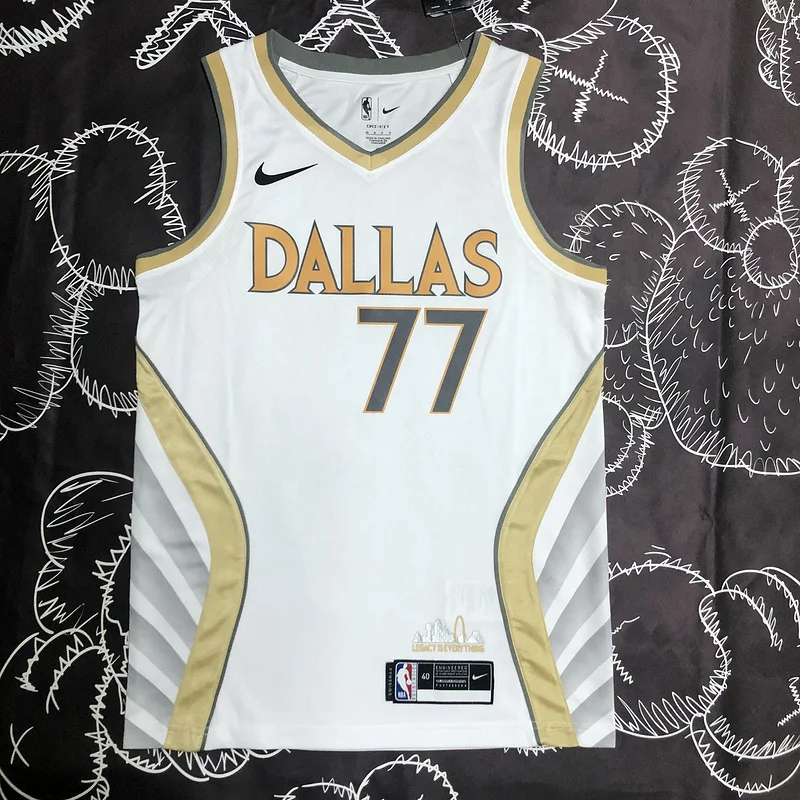 2020 Season NBA Dallas Mavericks basketball jersey city version #77 DONCIC