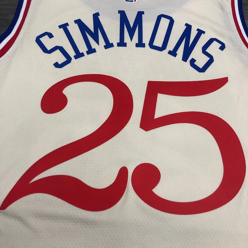 2020 Season NBA Philadelphia 76ers Basketball Jersey city version limited #25 SIMMONS