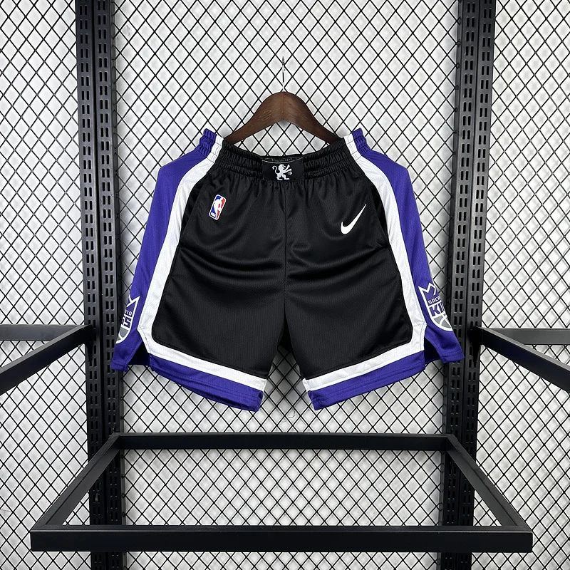 2024 Sacramento Kings Basketball Aawy Black Shorts