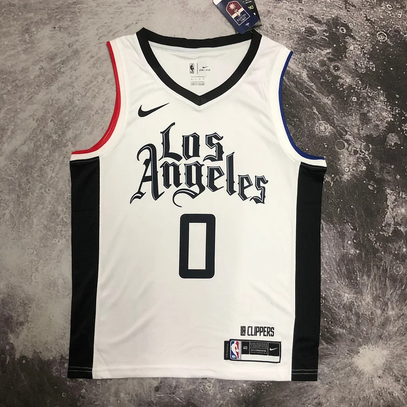 NBA Los Angeles Clippers Basketball jersey   Latin   White  #0    WESTBROOK