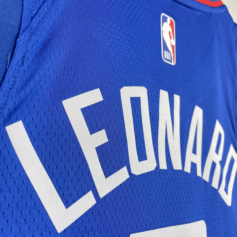 2023 Season   NBA Los Angeles Clippers Basketball jersey   Aawy   Blue  #2   LEONARD