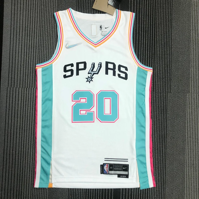 2022 San Antonio Spurs Basketball Jersey city version #20 GINOBILI