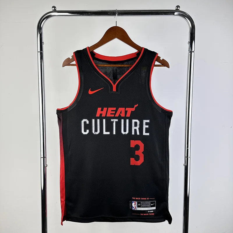 2024 Season NBA Miami Heat basketball jersey city version #3 WADE