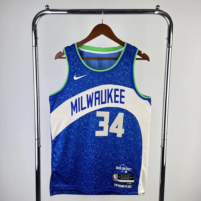 2024 Season NBA Milwaukee Bucks Basketball jersey city version #34 Antetokounmpo