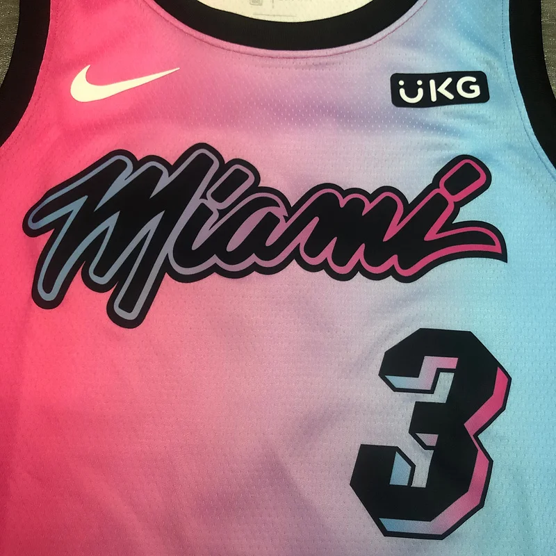 2021 Season NBA Miami Heat basketball jersey city version #3 WADE